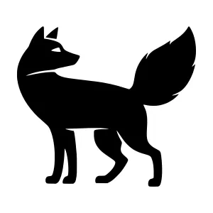 Black Silhouette Wolf Graphic Icon