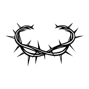 Crown of Thorns - Black Outline Vector