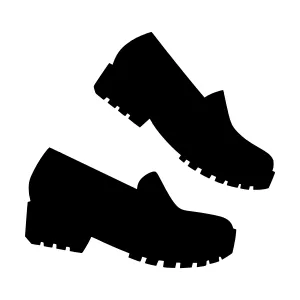 Silhouette Shoe Icon - Black on White