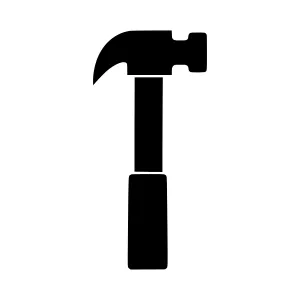 Black Hammer Icon - Simple Tool Vector