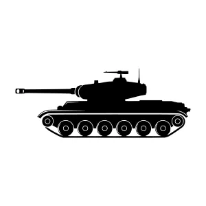 Black Tank Silhouette Vector Illustration