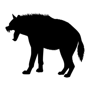 Silhouette Hyena Vector Graphic