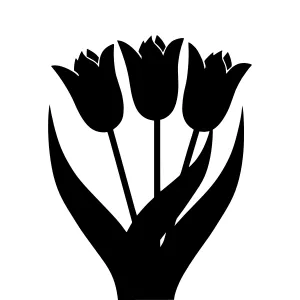 Black Tulip Silhouette Vector Illustration