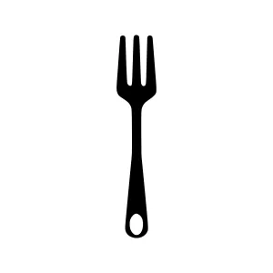 Black Fork Icon - Simple Food Illustration