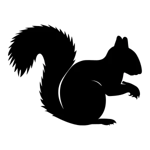 Silhouette Squirrel Vector Illustration