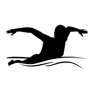 Swimming Silhouette - Athletic Fitness Icon