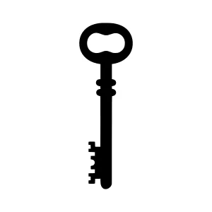 Black Key Icon - Vintage Style