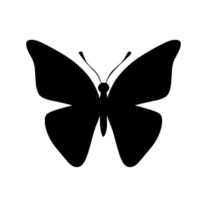 Black Butterfly Silhouette Vector Icon