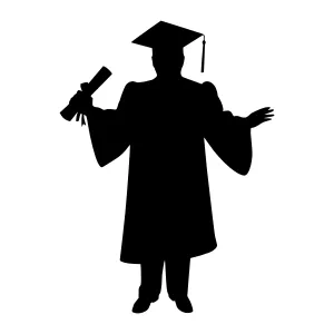 Graduation Silhouette - Black Outline