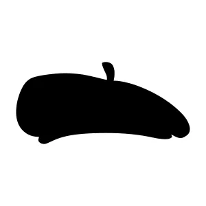 Black Beret Silhouette Vector Icon