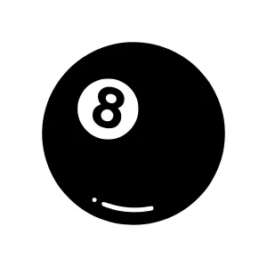 Black Billiard Ball Number 8 Icon