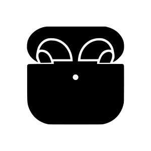 Minimalist AirPods Icon - Black & White Vector