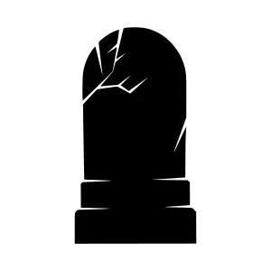 Cracked Stone Tomb Silhouette