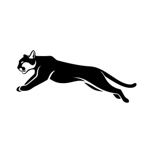 Silhouette Panther Jumping - Black Graphic Vector