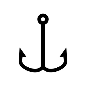 Black Anchor Icon - Simple Vector Illustration