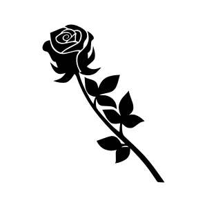 Black Rose Silhouette Vector Illustration