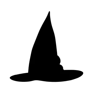 Black Witch Hat Silhouette Vector