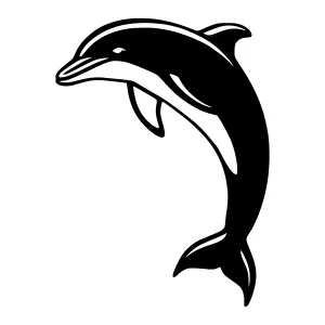 Black Silhouette Dolphin Illustration