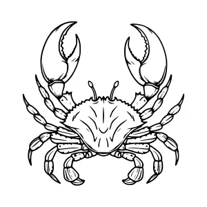 Cartoon Crab Illustration - Black Outline