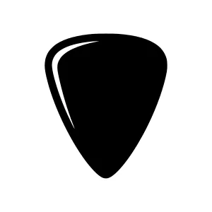Black Guitar Pick Silhouette Icon