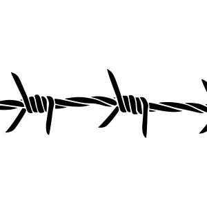 Black Barbed Wire Border - Minimalist Design