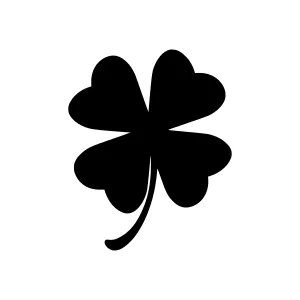 Black Clover Silhouette on White Background
