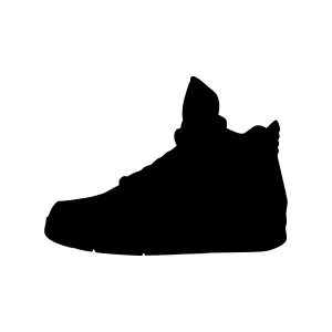 Black Sneaker Silhouette Vector Graphic