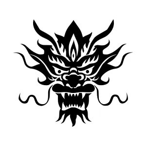 Black Dragon Tribal Tattoo Design
