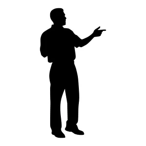 Silhouette Man Pointing - Minimalist Vector Graphic