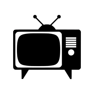 Vintage Television Icon - Black & White Retro TV