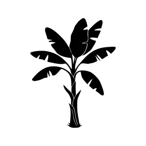 Banana Leaf Silhouette Vector Illustration
