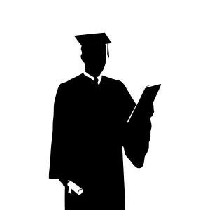 Graduate Silhouette Reading Diploma