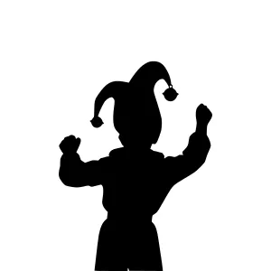 Jester Silhouette - Black Vector Icon