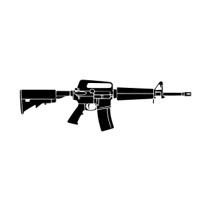 Black Silhouette Rifle Vector Illustration
