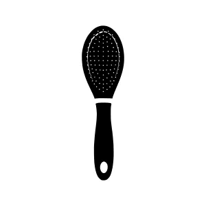 Black Hair Brush Icon - Minimalist Vector