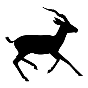 Silhouette of a Gazelle Running - Vector Animal Graphic