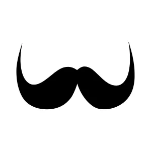 Black Mustache Icon - Vector Illustration