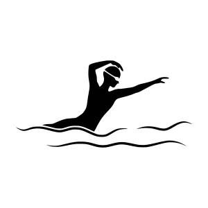 Silhouette Swimmer Icon - Sport Illustration