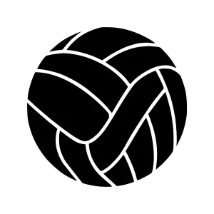 Volleyball Silhouette Icon - Black on White
