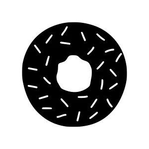 Black Doughnut Outline Icon