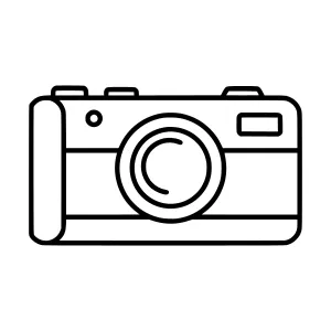 Line Art Camera Icon - Photography Illustration