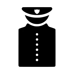 Police Officer Silhouette Vector Icon