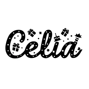 Elegant Black & White Cecilia Name Design