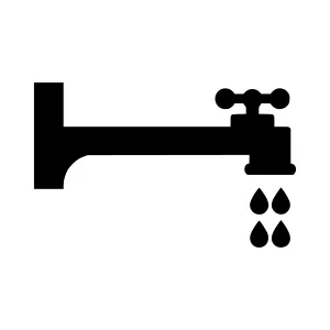 Water Tap Icon - Simple Black & White Vector