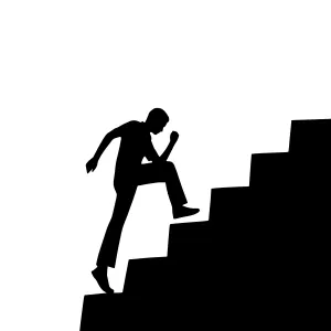 Silhouette Staircase Ascent - Business Growth