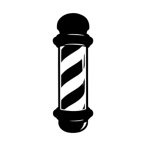 Barber Pole Icon - Black & White Vector