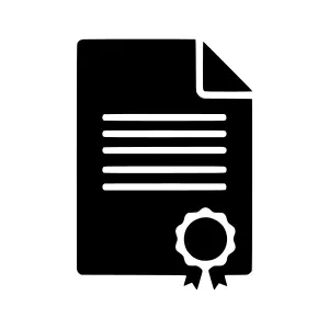 Certificate Award Icon - Black & White Vector