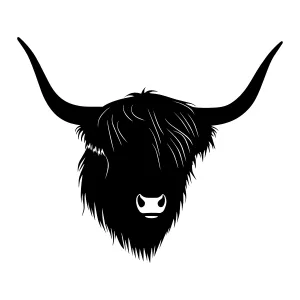 Highland Cow Silhouette Vector Illustration