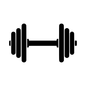 Black Dumbbell Icon - Fitness Vector Illustration