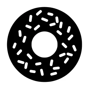 Black & White Donut Icon
